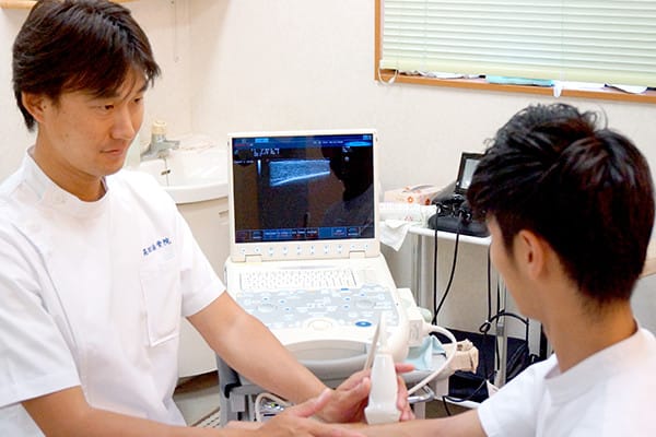 超音波画像観察装置を使用した検査